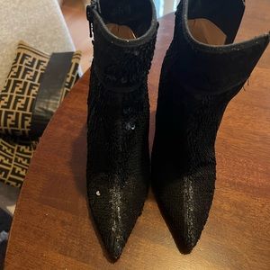 Authentic loubotin shimmer ankle boots worn twice